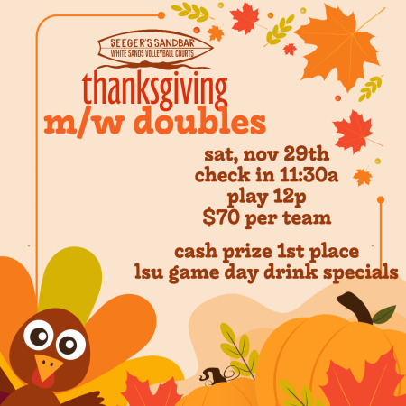 Thanksgiving M/W Doubles Tournament